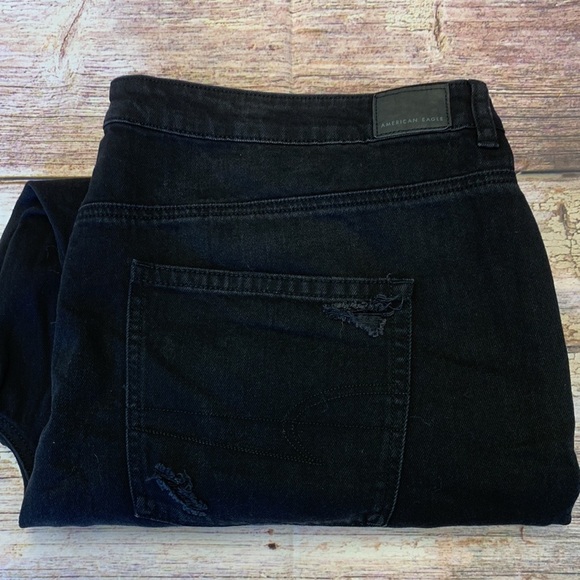 AEO Black Distressed Straight Leg Jeans • Sz 24 • NWT! - Picture 5 of 13